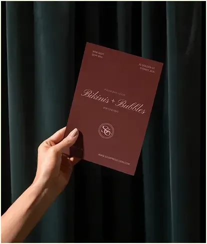 Foxxy Kay Studios brochure and curtain