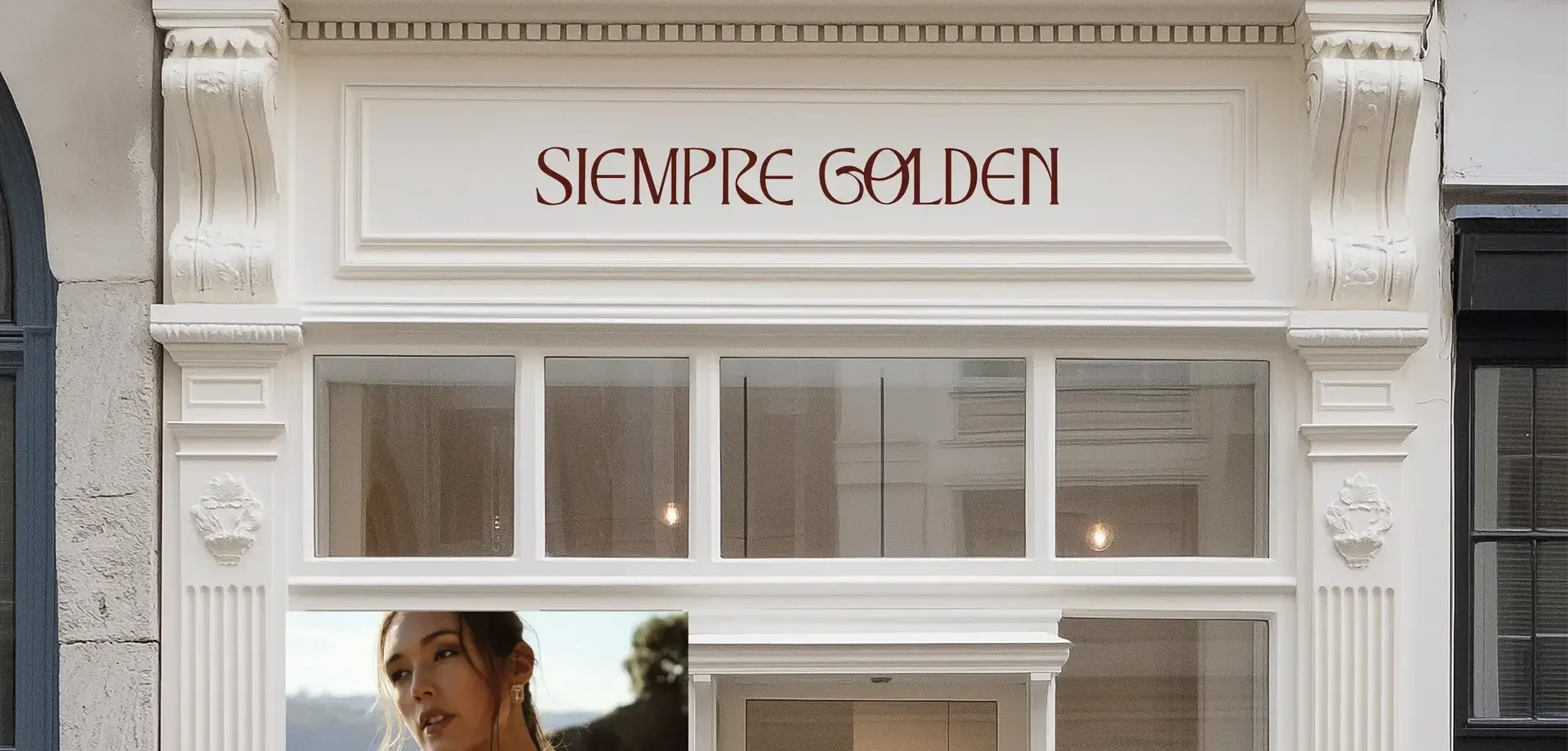 Siempre Golden shopfront mockup