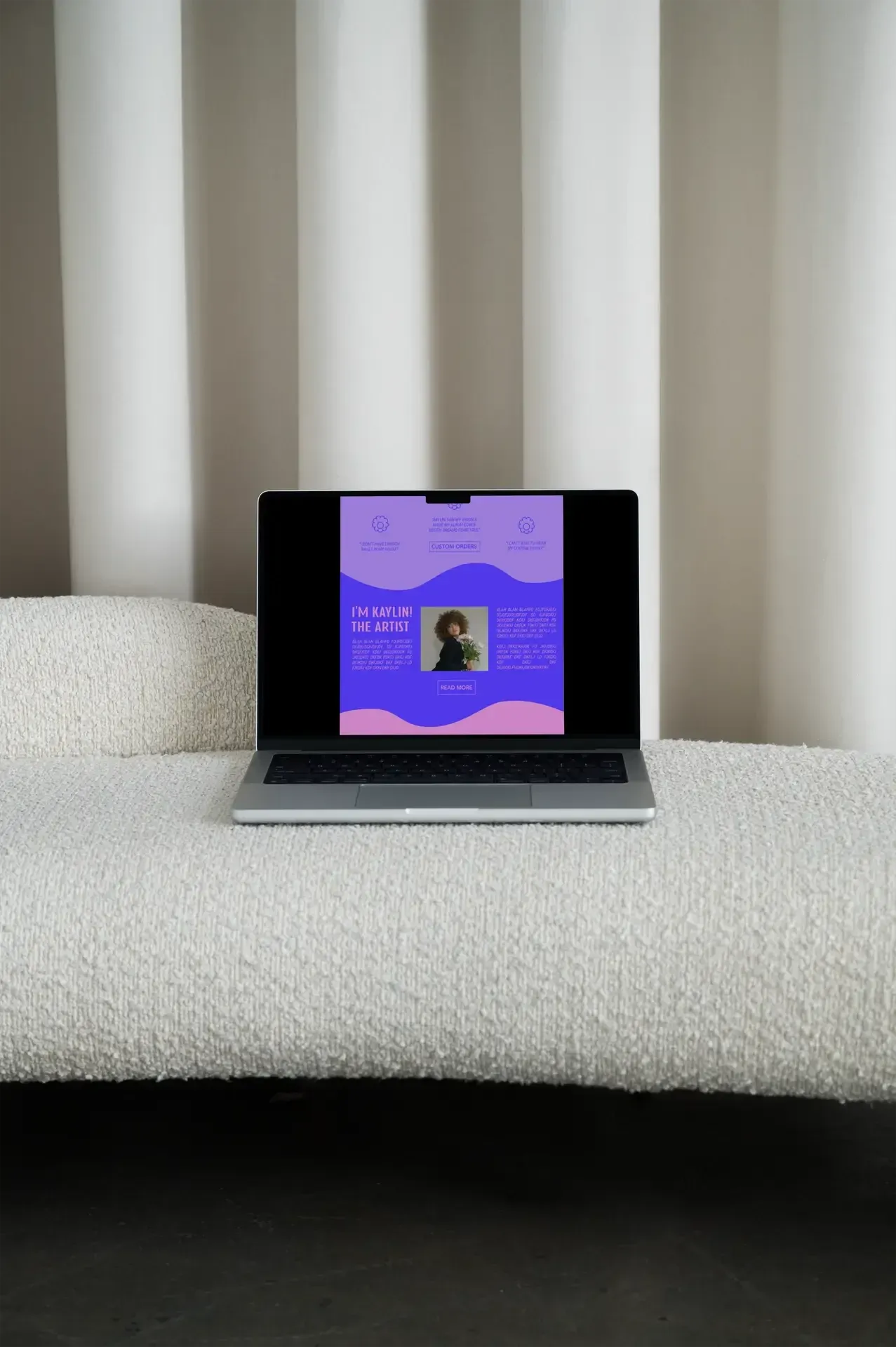 Foxxy Kay Studios website mockup alternate
