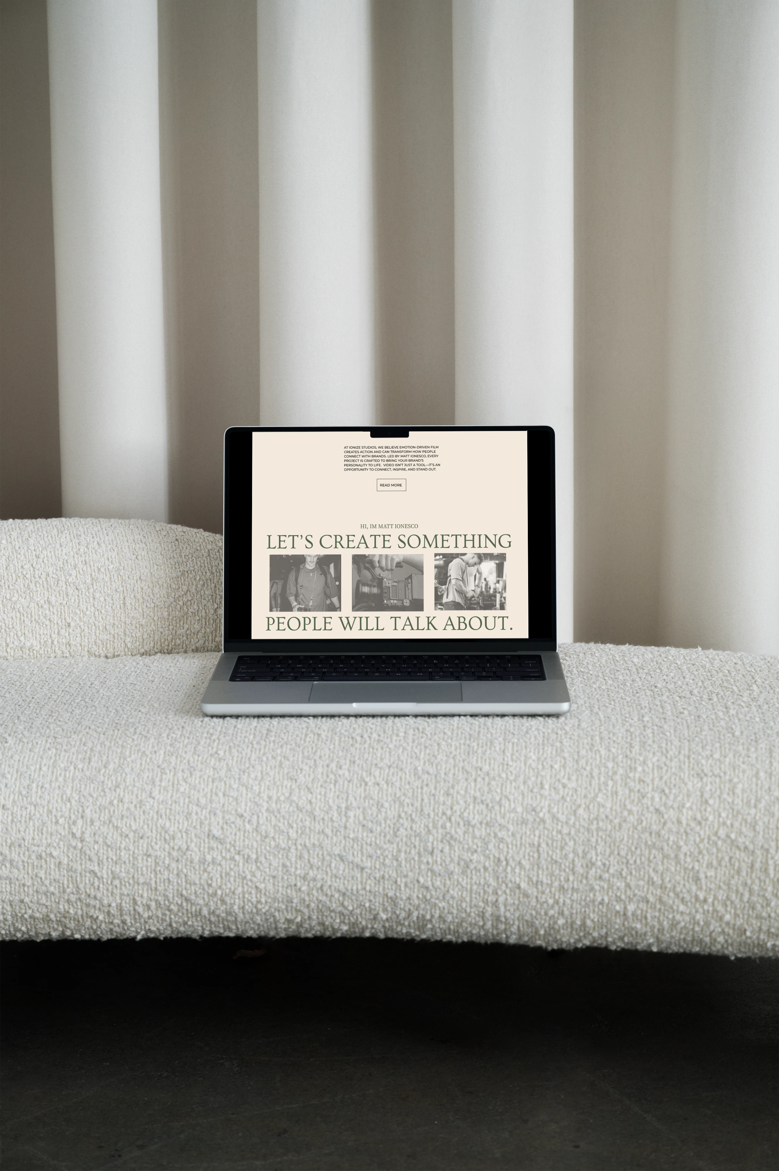 Laptop displaying a Sunny Rain Media website design